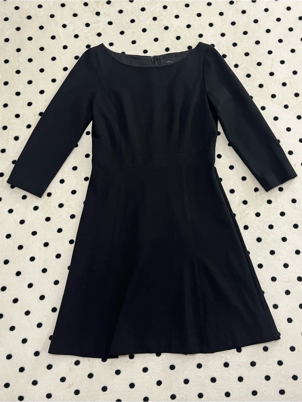J. Crew Classic Black Boatneck A-Line Ponte Dress Size 8
